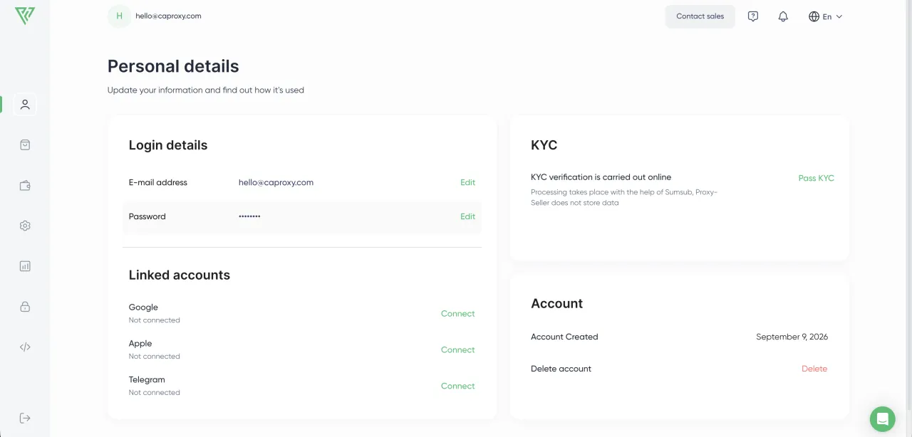 Proxy Seller — التسجيل
