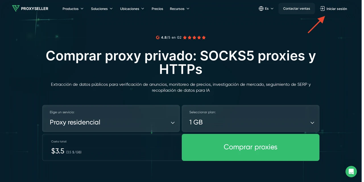 Proxy Seller — Registro