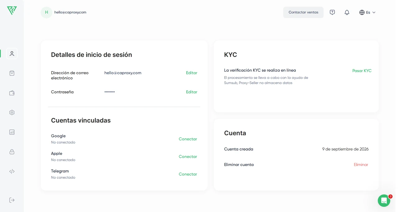 Proxy Seller — Registro