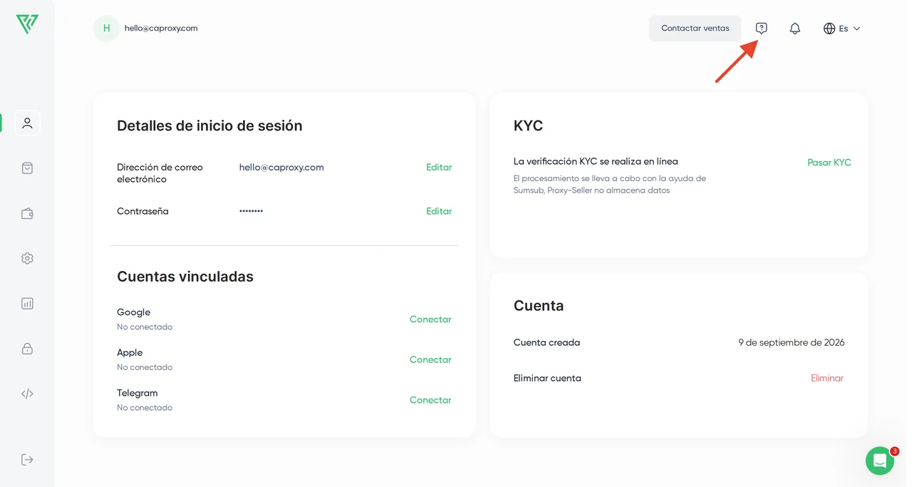 Proxy Seller — Configuración de los proxies