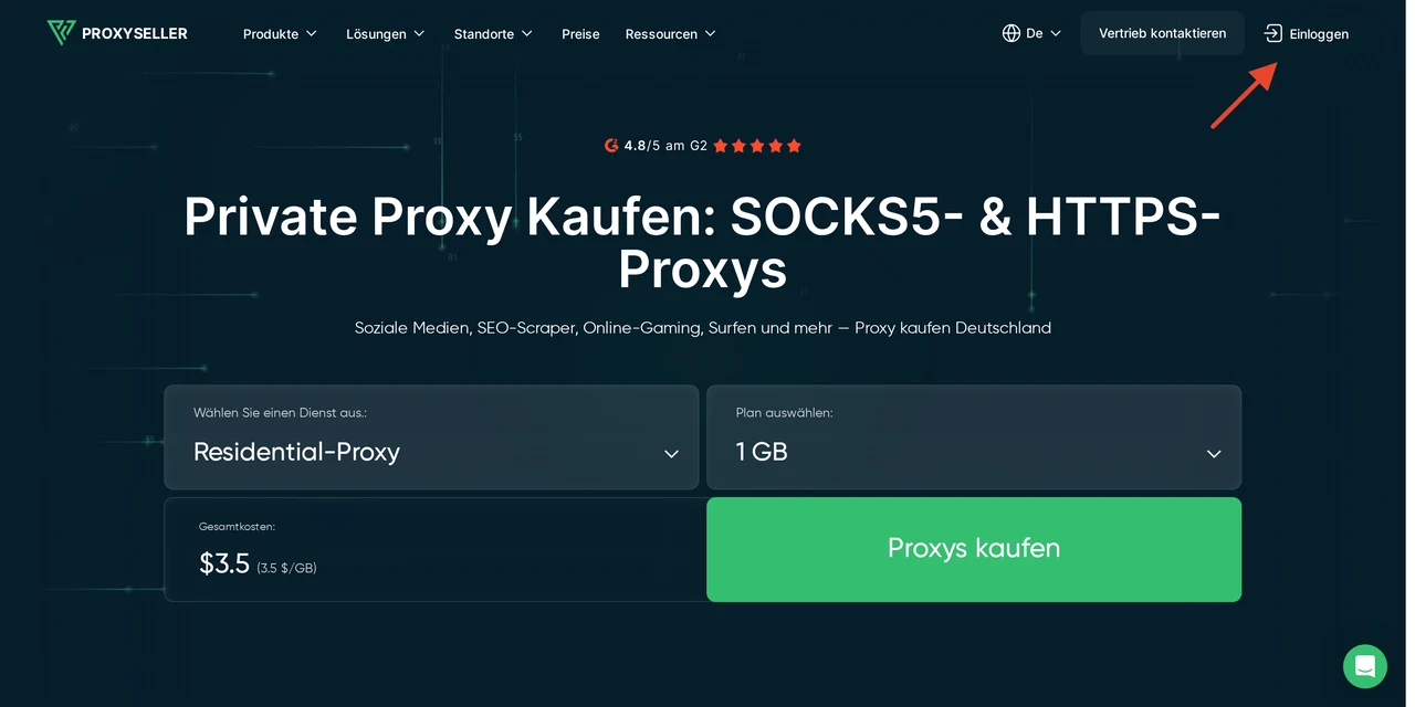 Proxy Seller — Registrierung