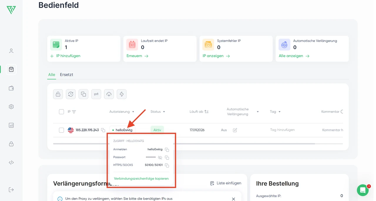 Proxy Seller — Proxys einrichten