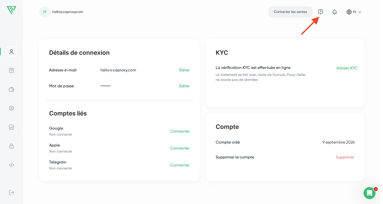 Proxy Seller — Configuration des proxys