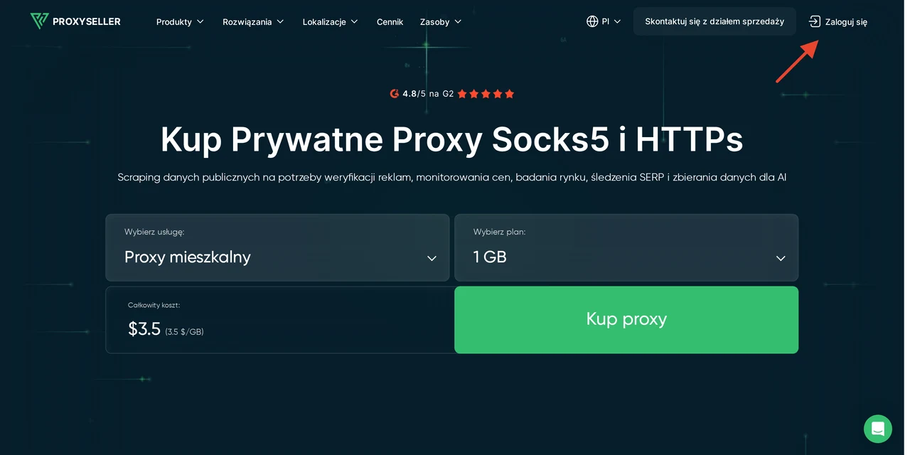 Proxy Seller — Rejestracja