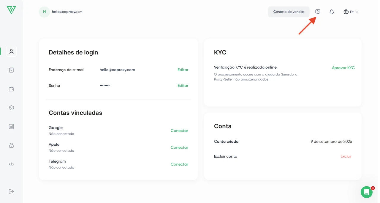 Proxy Seller — Configuração dos proxies