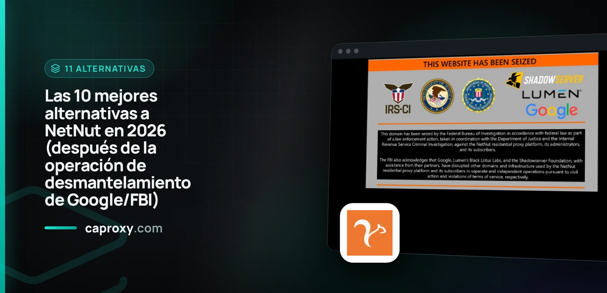 Las 10 mejores alternativas a NetNut en 2026 (después de la operación de desmantelamiento de Google/FBI)