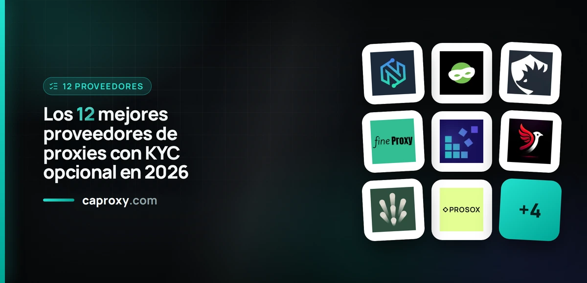 Los 12 mejores proveedores de proxies con KYC opcional en 2026