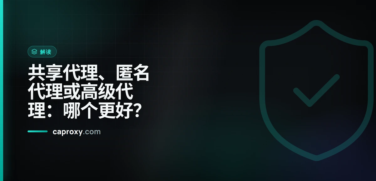 共享代理、匿名代理或高级代理：哪个更好？